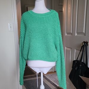 aqua Cozy Green Knit Sweater